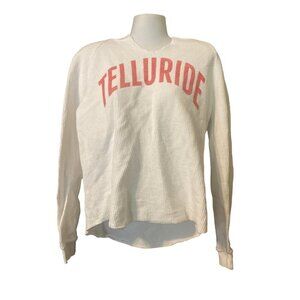 Womens Yesterday’s Sportswear Corded Hoodie White 100% Cotton Telluride Size XS